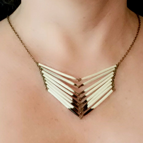 African Porcupine Quill - Leather Necklace – crunchydivadesigns